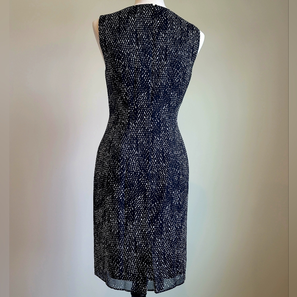 Ann Taylor 100% Silk Chiffon Black Ruffle Midi Dress, size 6 - Picture 2 of 9